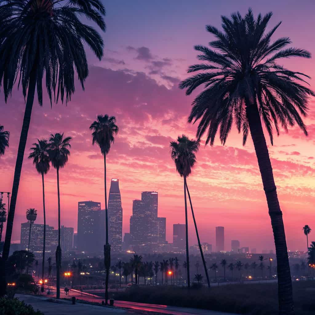 Vaporwave Skyline